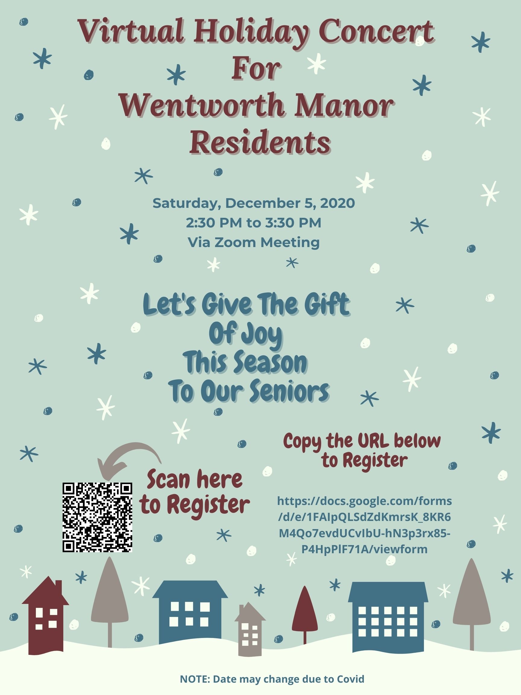 Illustrated Winter Town Holiday Poster